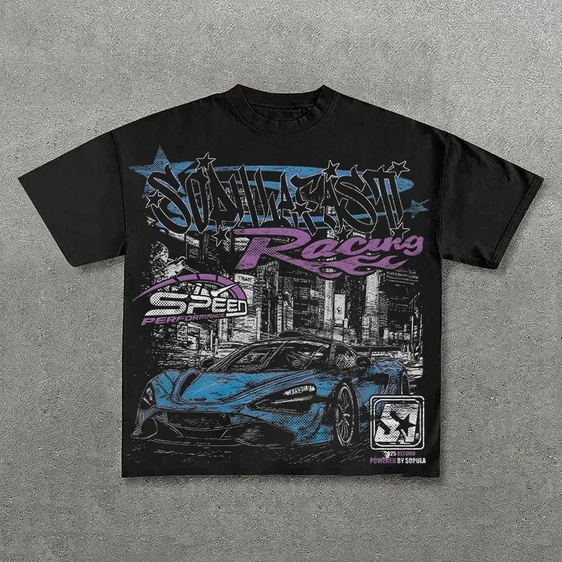 Women's Harajuku Letter Graphic Tee – Y2K Streetwear Oversized Top