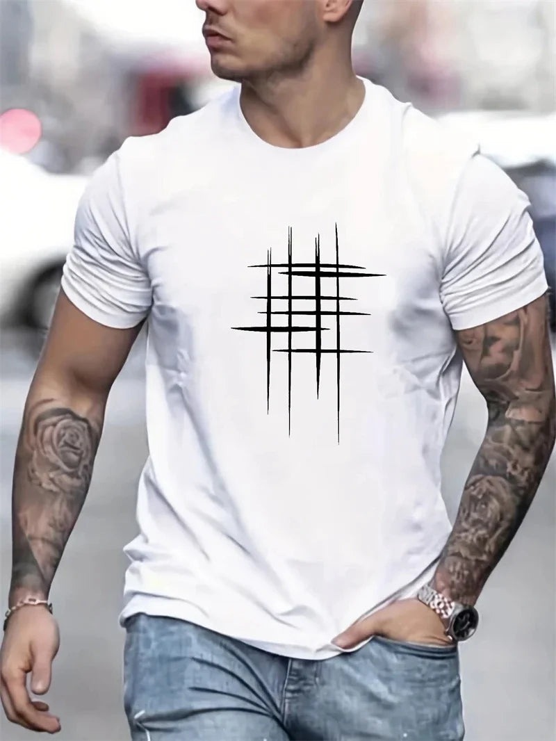 Minimalist Line Art T-Shirt – White Oversized Tee
