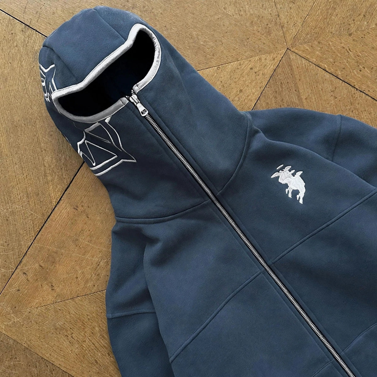 Vintage Acid Wash Zip-Up Hoodie